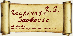 Krstivoje Savković vizit kartica